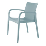Set of Two Baby Blue Heavy Duty Plastic Outdoor Stacking Dining Chairs