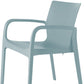 Set of Two Baby Blue Heavy Duty Plastic Outdoor Stacking Dining Chairs