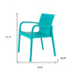 Set of Two Turquoise Heavy Duty Plastic Outdoor Stacking Dining Chairs