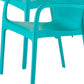 Set of Two Turquoise Heavy Duty Plastic Outdoor Stacking Dining Chairs