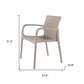 Set of Two Taupe Heavy Duty Plastic Outdoor Stacking Dining Chairs