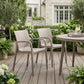 Set of Two Taupe Heavy Duty Plastic Outdoor Stacking Dining Chairs