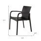 Set of Two Black Heavy Duty Plastic Outdoor Stacking Dining Chairs