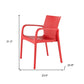 Set of Two Red Heavy Duty Plastic Outdoor Stacking Dining Chairs