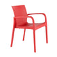 Set of Two Red Heavy Duty Plastic Outdoor Stacking Dining Chairs