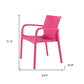 Set of Two Fuchsia Heavy Duty Plastic Outdoor Stacking Dining Chairs