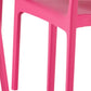Set of Two Fuchsia Heavy Duty Plastic Outdoor Stacking Dining Chairs