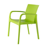 Set of Two Green Heavy Duty Plastic Outdoor Stacking Dining Chairs