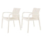 Set of Two White Heavy Duty Plastic Outdoor Stacking Dining Chairs