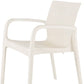 Set of Two White Heavy Duty Plastic Outdoor Stacking Dining Chairs
