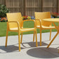 Set of Two Gold Heavy Duty Plastic Outdoor Stacking Dining Chairs