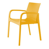 Set of Two Gold Heavy Duty Plastic Outdoor Stacking Dining Chairs