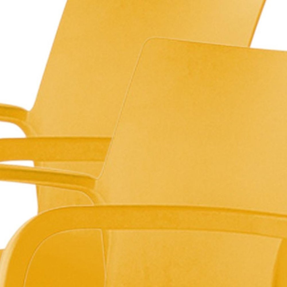 Set of Two Gold Heavy Duty Plastic Outdoor Stacking Dining Chairs