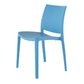 Set of Four Blue Heavy Duty Plastic Outdoor Stacking Dining Chairs