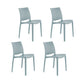 Set of Four Baby Blue Heavy Duty Plastic Outdoor Stacking Dining Chairs