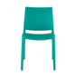 Set of Four Turquoise Heavy Duty Plastic Outdoor Stacking Dining Chairs