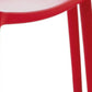 Set of Four Red Heavy Duty Plastic Outdoor Stacking Dining Chairs