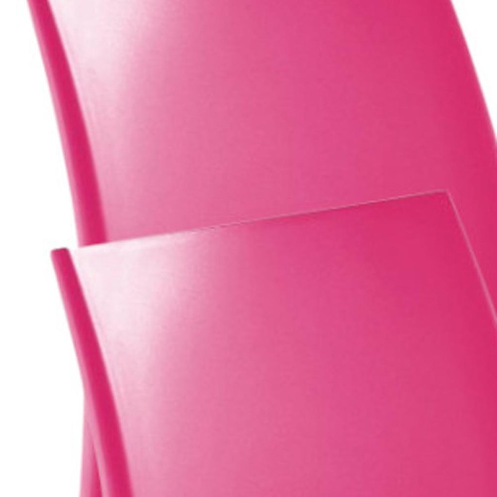 Set of Four Fuchsia Heavy Duty Plastic Outdoor Stacking Dining Chairs