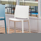 Set of Four White Heavy Duty Plastic Outdoor Stacking Dining Chairs