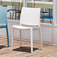 Set of Four White Heavy Duty Plastic Outdoor Stacking Dining Chairs