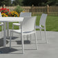 Set of Four White Heavy Duty Plastic Outdoor Stacking Dining Chairs