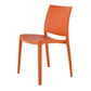 Set of Four Orange Heavy Duty Plastic Outdoor Stacking Dining Chairs