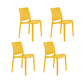 Set of Four Gold Heavy Duty Plastic Outdoor Stacking Dining Chairs