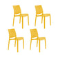 Set of Four Gold Heavy Duty Plastic Outdoor Stacking Dining Chairs