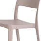 Set of Two Taupe Heavy Duty Plastic Outdoor Stacking Accent Chairs
