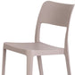 Set of Two Taupe Heavy Duty Plastic Outdoor Stacking Accent Chairs