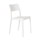 Set of Two White Heavy Duty Plastic Outdoor Stacking Accent Chairs