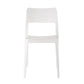 Set of Two White Heavy Duty Plastic Outdoor Stacking Accent Chairs