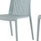 Set of Two Baby Blue Heavy Duty Plastic Outdoor Stacking Accent Chairs