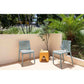 Set of Two Baby Blue Heavy Duty Plastic Outdoor Stacking Accent Chairs