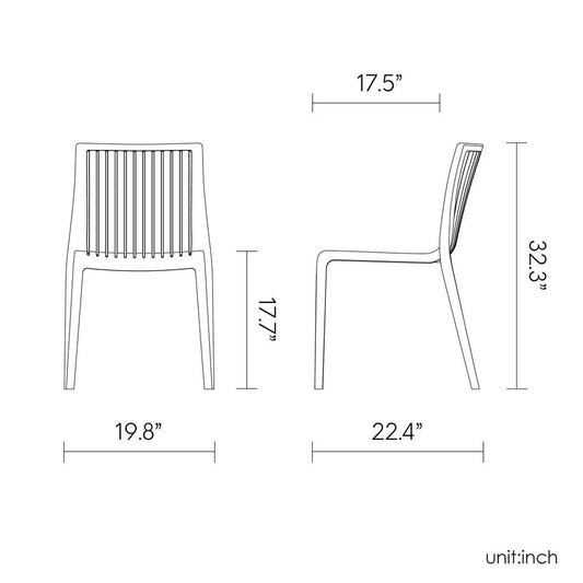 Set of Two Baby Blue Heavy Duty Plastic Outdoor Stacking Accent Chairs