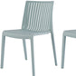 Set of Two Baby Blue Heavy Duty Plastic Outdoor Stacking Accent Chairs