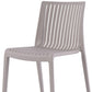 Set of Two Taupe Heavy Duty Plastic Outdoor Stacking Accent Chairs