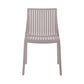 Set of Two Taupe Heavy Duty Plastic Outdoor Stacking Accent Chairs