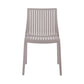 Set of Two Taupe Heavy Duty Plastic Outdoor Stacking Accent Chairs