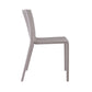 Set of Two Taupe Heavy Duty Plastic Outdoor Stacking Accent Chairs