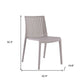 Set of Two Taupe Heavy Duty Plastic Outdoor Stacking Accent Chairs