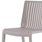 Set of Two Taupe Heavy Duty Plastic Outdoor Stacking Accent Chairs