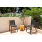 Set of Two Black Heavy Duty Plastic Outdoor Stacking Accent Chairs