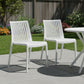 Set of Two White Heavy Duty Plastic Outdoor Stacking Accent Chairs