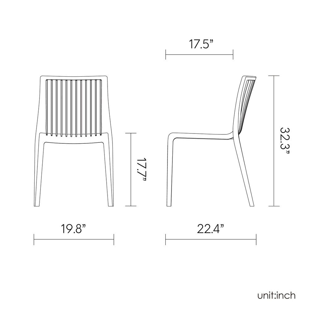 Set of Two Gold Heavy Duty Plastic Outdoor Stacking Accent Chairs