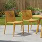 Set of Two Gold Heavy Duty Plastic Outdoor Stacking Accent Chairs