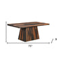 75" Brown Solid Wood Pedestal Base Dining Table