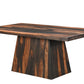 75" Brown Solid Wood Pedestal Base Dining Table