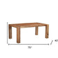 75" Brown Solid Wood Dining Table