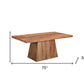 75" Brown Wood Pedestal Base Dining Table